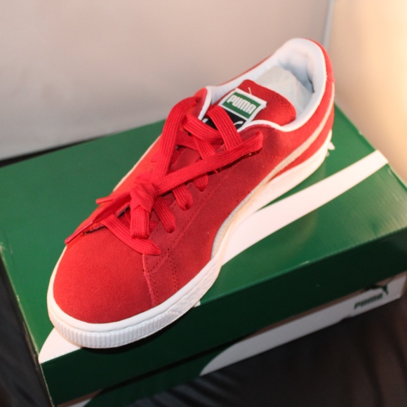Puma Shoes - Red Puma Suede Classics